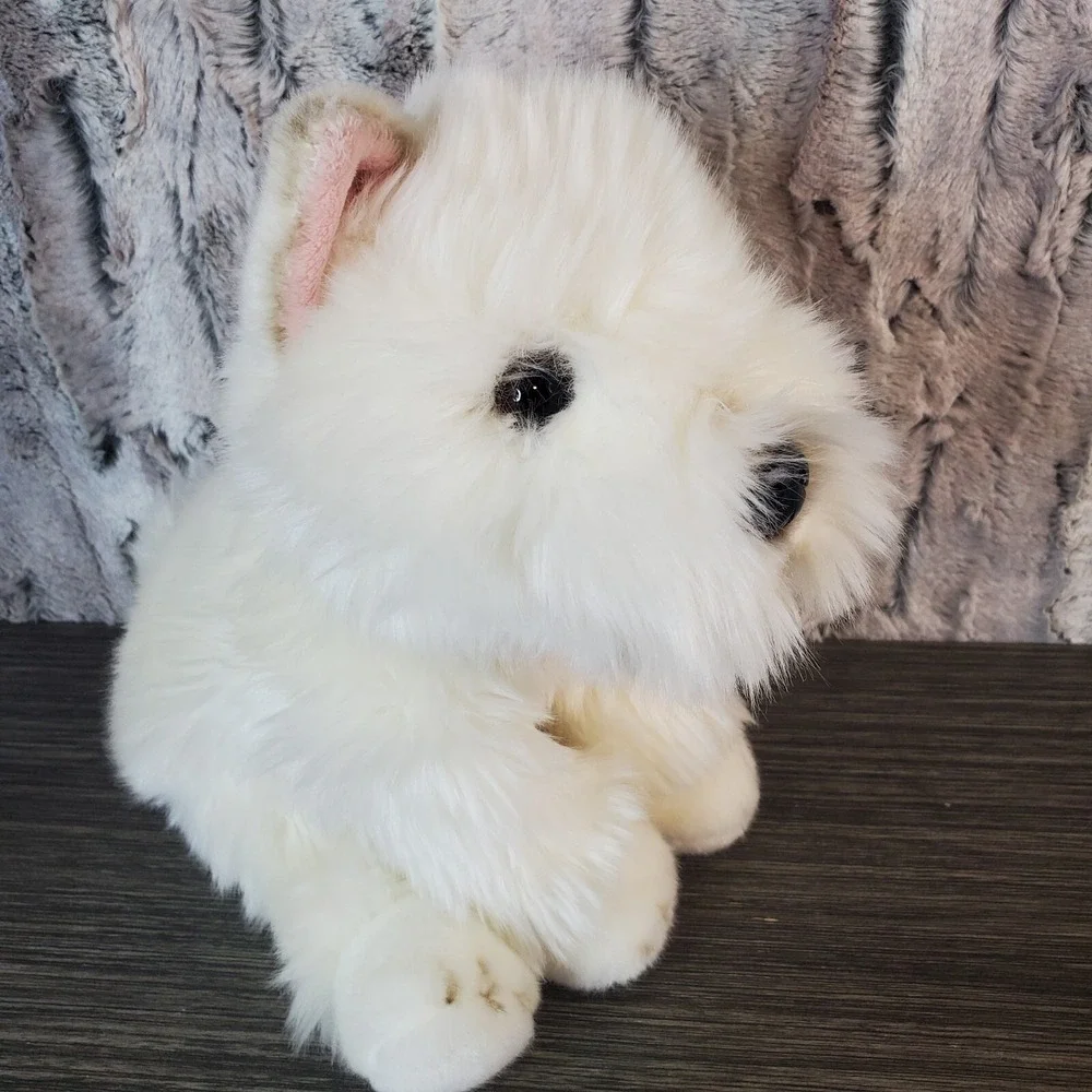 Ganz Hetitage Collection White Terrier Westie Plush Dog H14507 Plastic Nose/Eyes